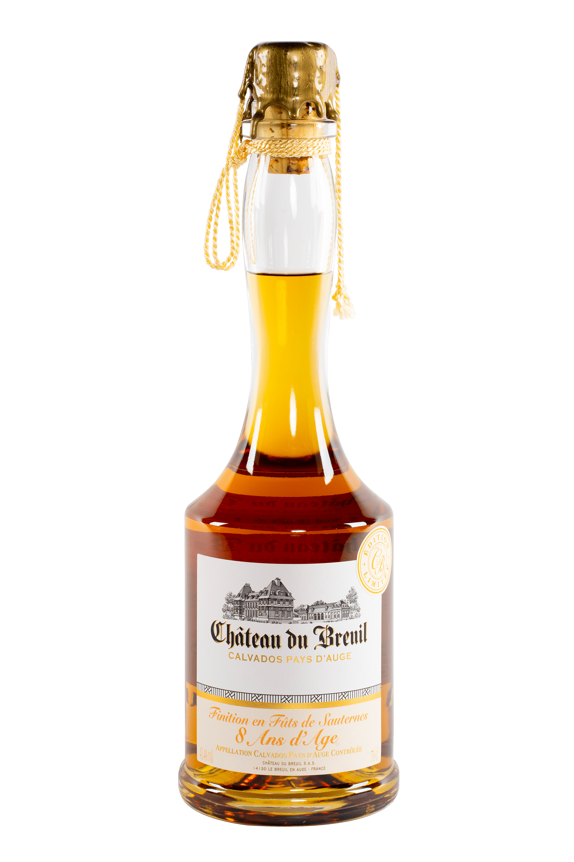 Calvados 8ans d'âge finition fût de sauternes - Château du Breuil