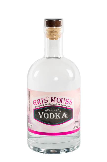 Bouteille de vodka française de la distillerie Gris Mouss
