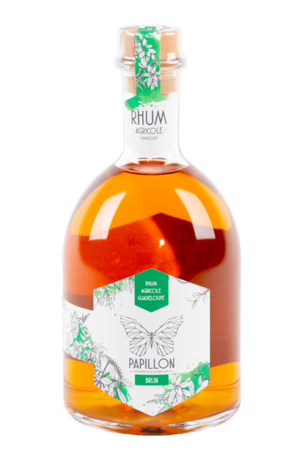 bouteille de Papillon Rhum Brun, Rhum français de Guadeloupe