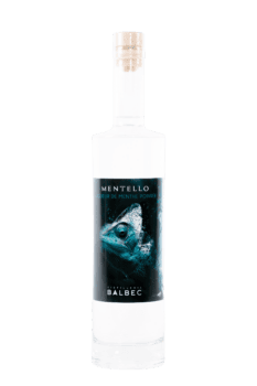 Bouteille de liqueur de menthe poivrée Mentello de la distillerie Balbec